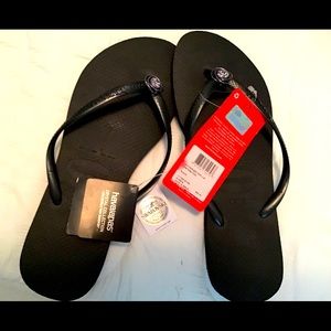 Crystal embellished Havaianas flip flops